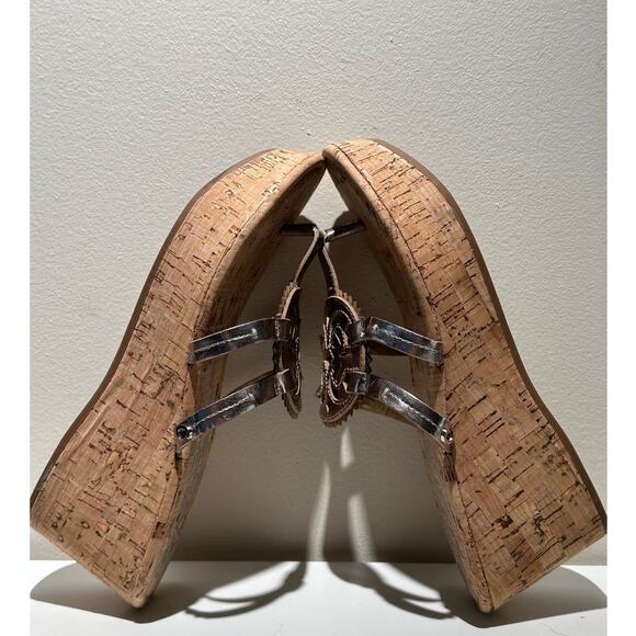 Circus by Sam Edelman Women's Gold Medallion Wedge Sandals | Size 7 - Picture 6 of 9